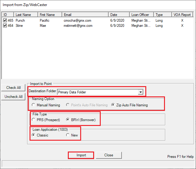 2625 importing online loan applications